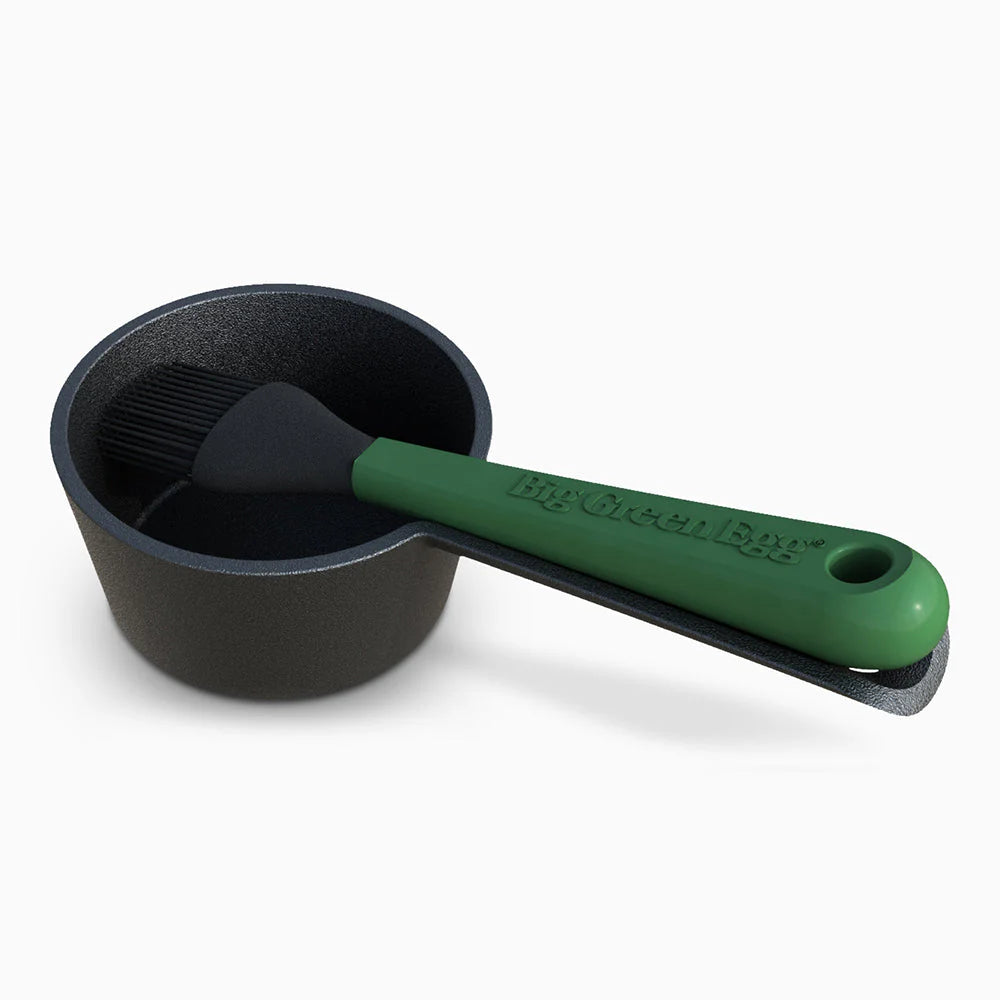 Big Green Egg Cast Iron Sauce Pot and Basting Brush