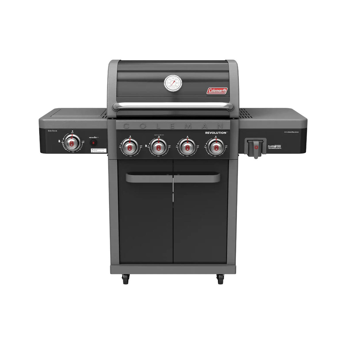 Coleman Revolution 4 Burner BBQ with Side Burner Black Gloss