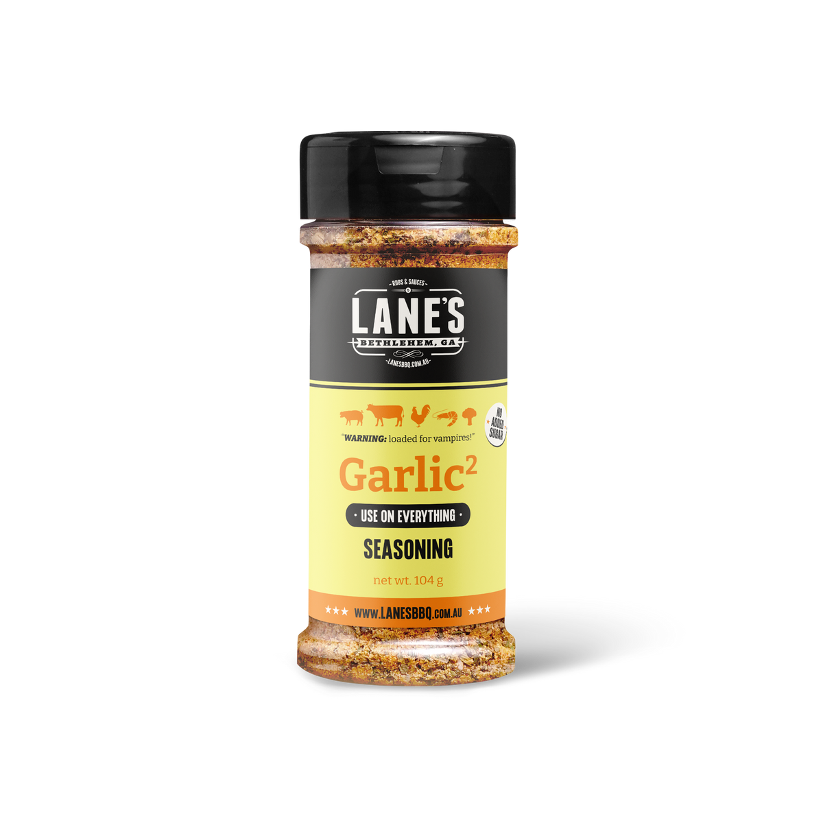 Lane's BBQ Garlic² Rub Small 104 g shaker bottle