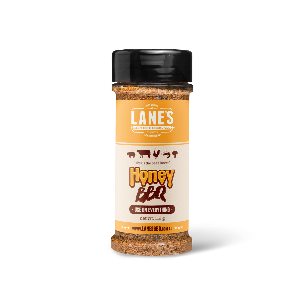 Lane's BBQ Honey BBQ Rub Small 119 g shaker bottle
