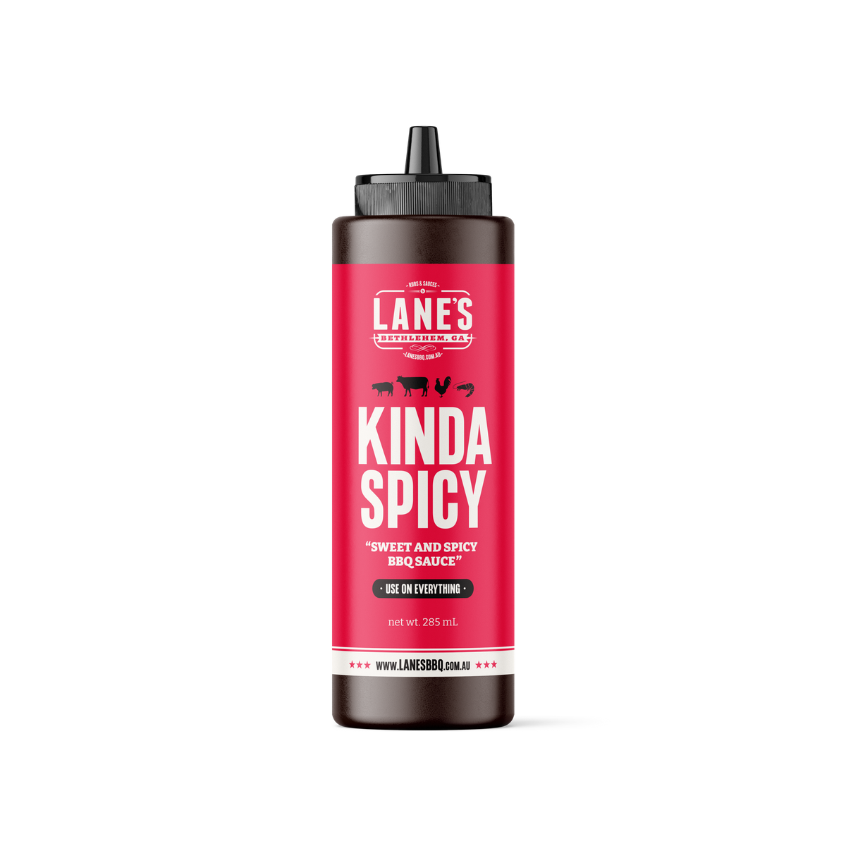 Lane's BBQ Kinda Spicy Sauce Small 285 mL squeezy bottle