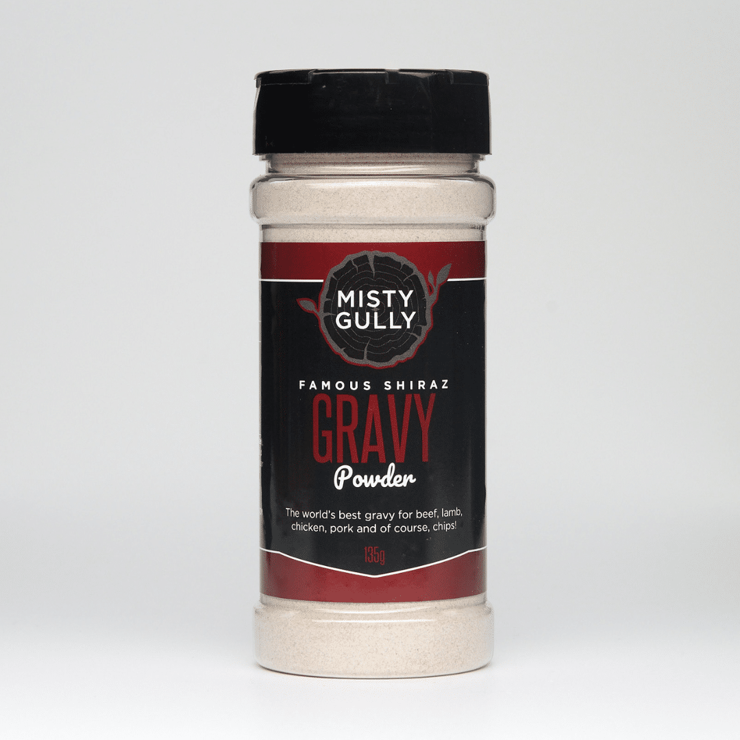 Misty Gully Gravy Powder container on a white background