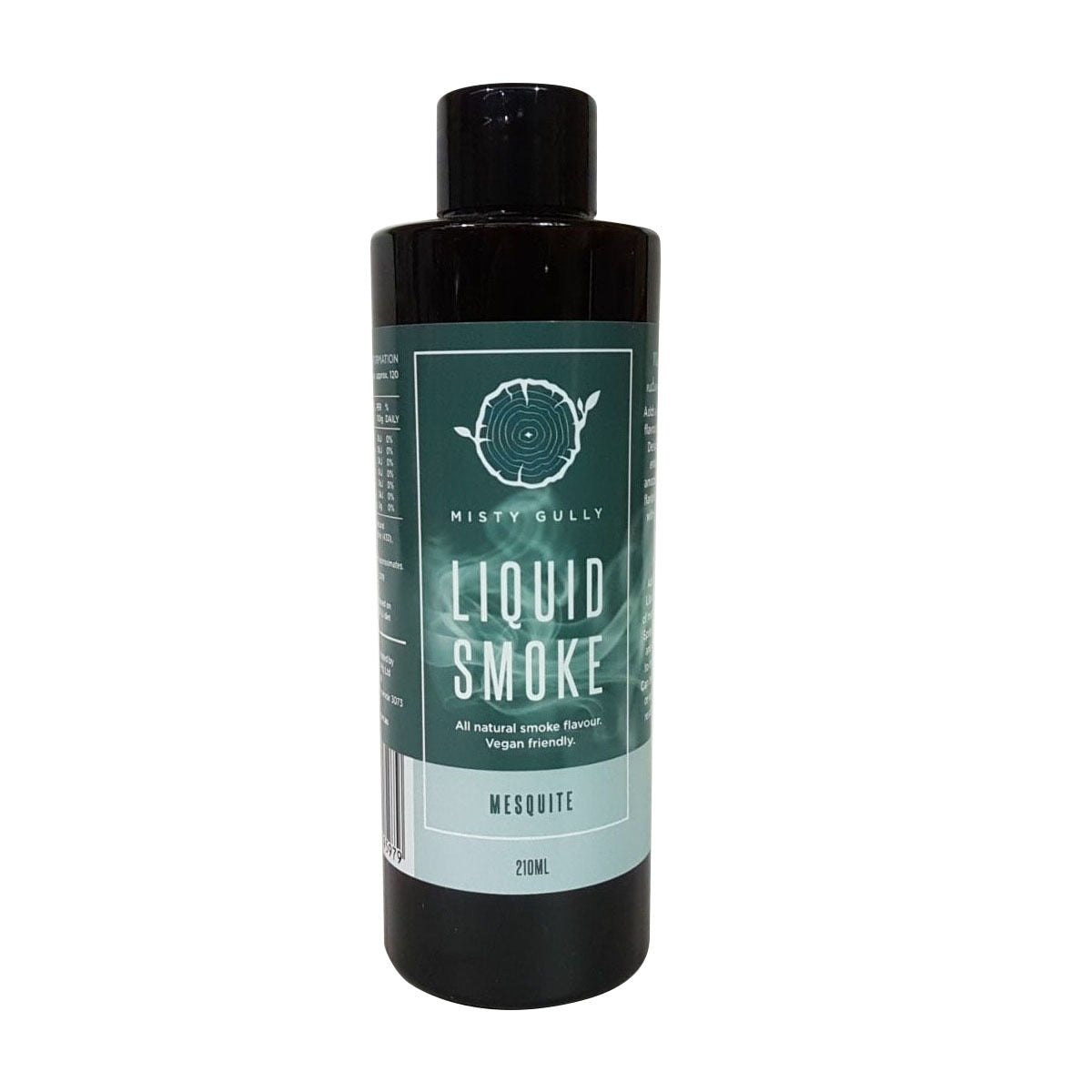 Bottle of Misty Gully Liquid Smoke on a white background