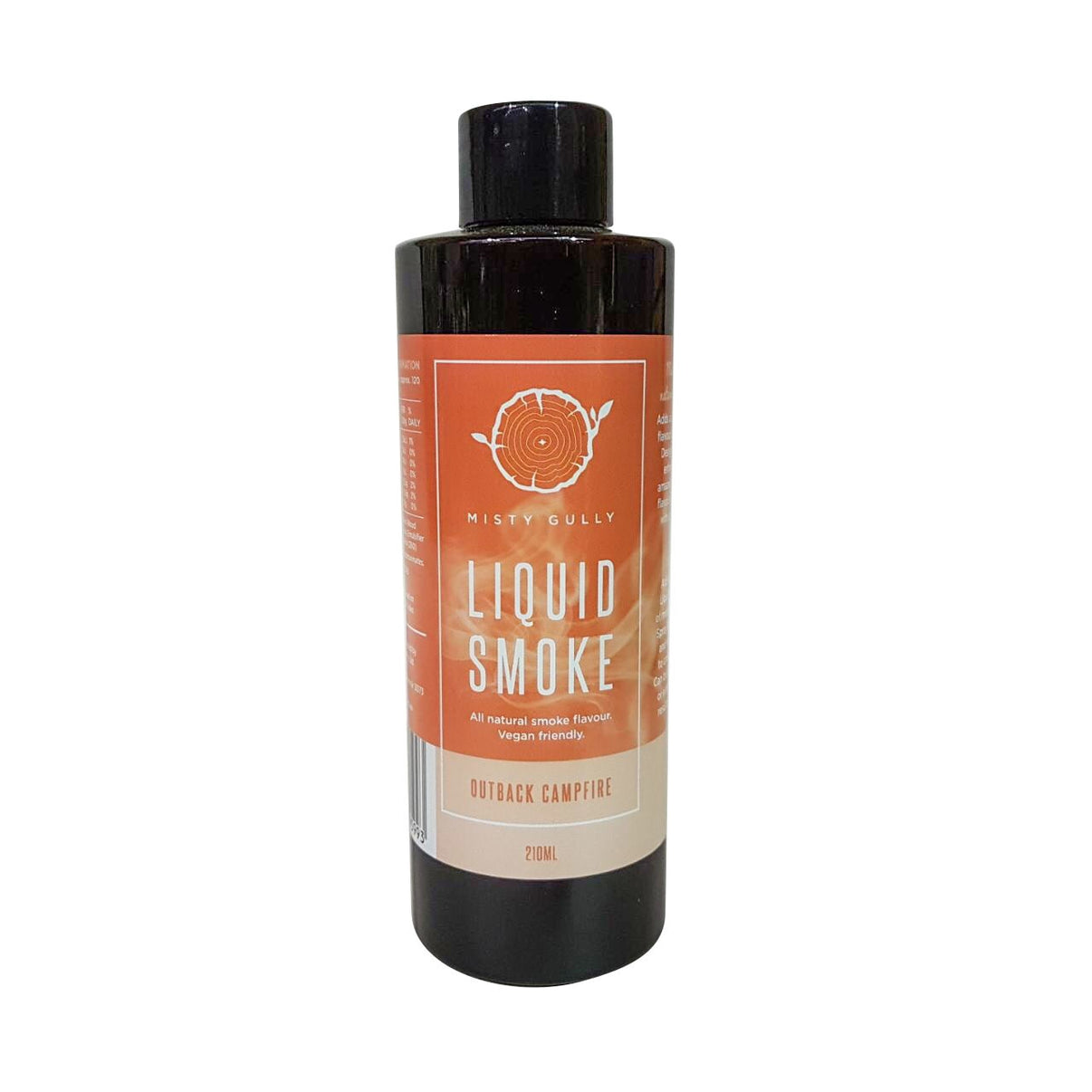 Bottle of Misty Dilly Liquid Smoke on a white background
