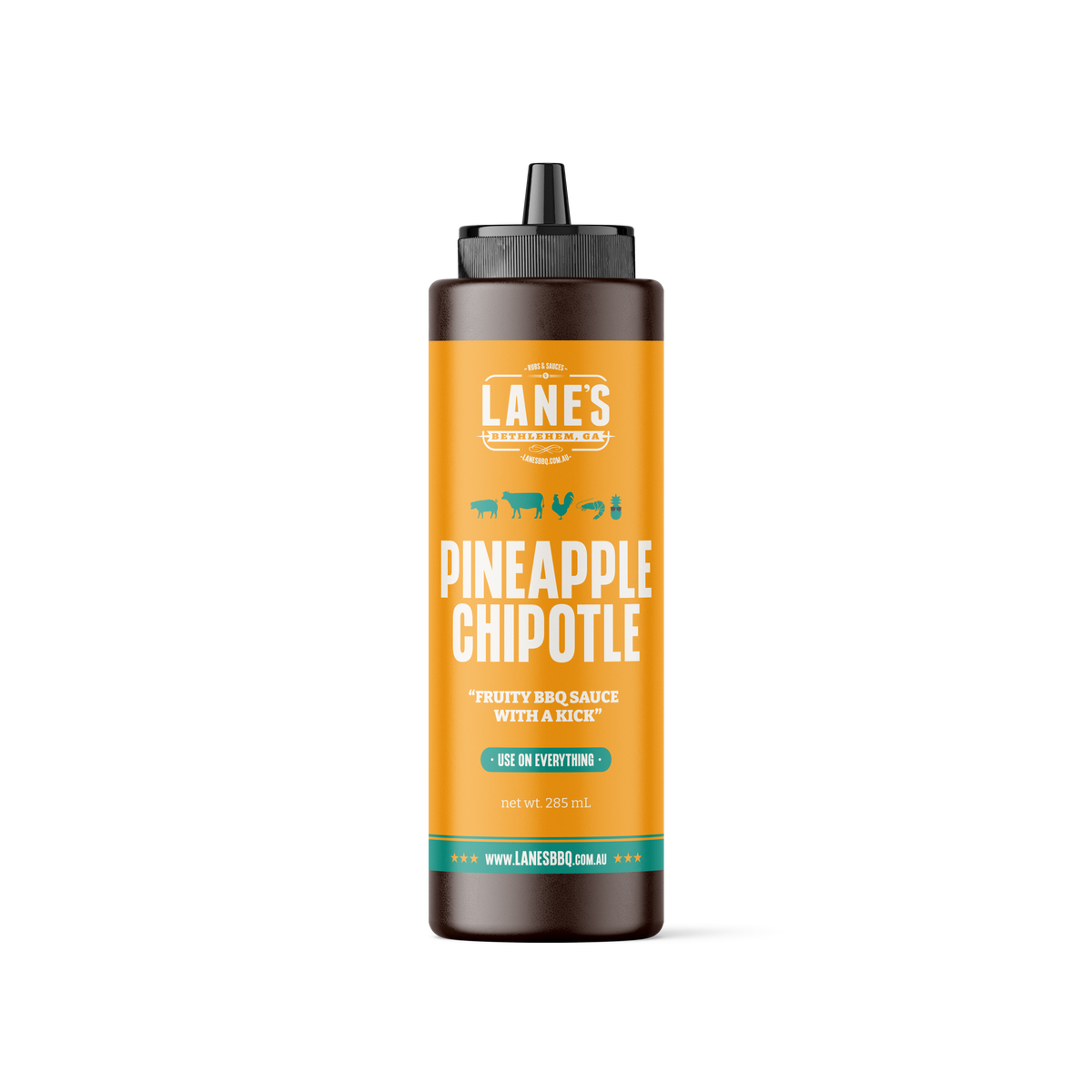 Lane's BBQ Pineapple Chipotle Sauce Small 285 mL squeezy bottle