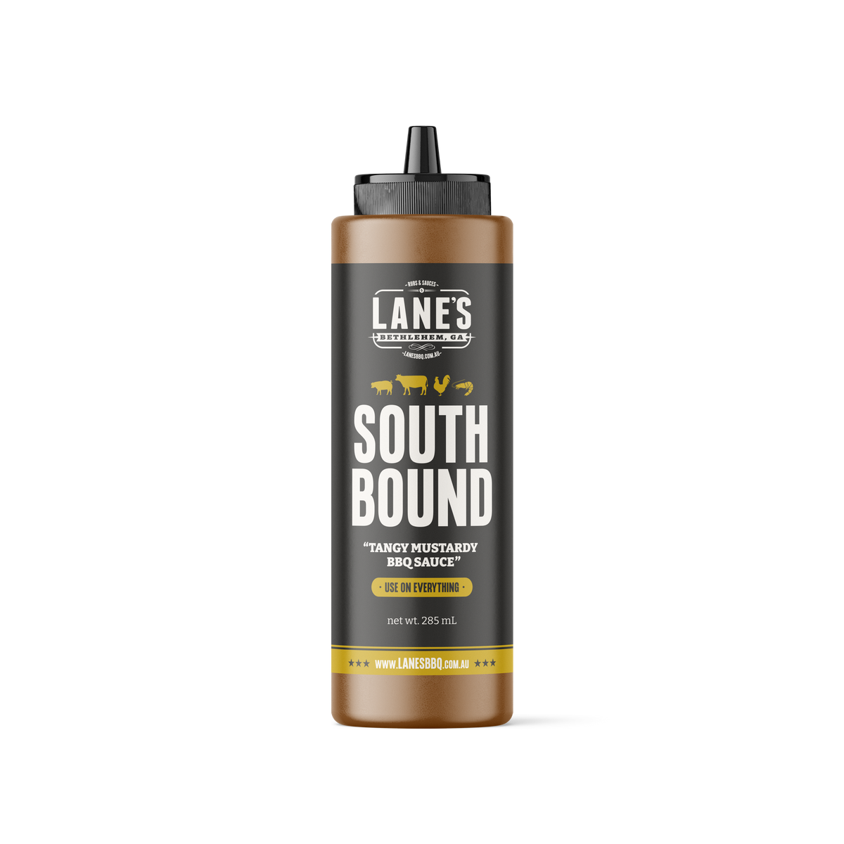 Lane's BBQ Southbound Sauce Small 285 mL squeezy bottle