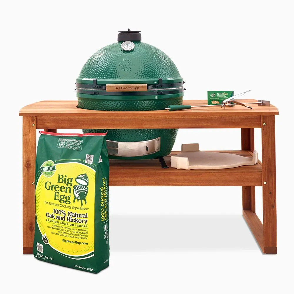 Big Green Egg XL Bundle with Acacia Table Bundle